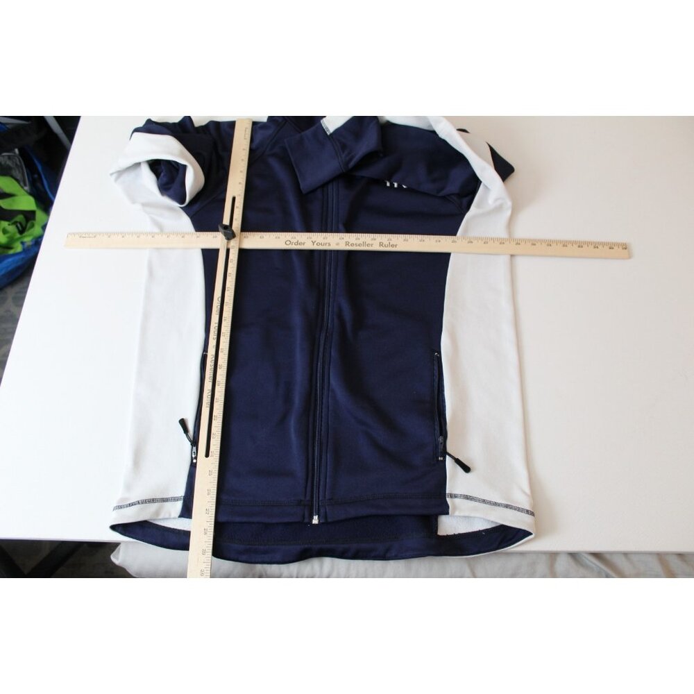 TYR Mens XL Navy Blue White Full Zip Hoodie Sweatshirt Athletic Performance - Picture 4 of 4